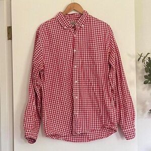 Women's Red Gingham Button Down Shirt